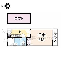 牧野マンション 1Kの間取図画像