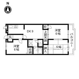 サニーコート星ケ丘 3DKの間取図画像