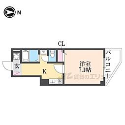 M'PLAZA香里五番館 1Kの間取図画像