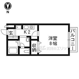 コンフォートビレッジA 1Kの間取図画像