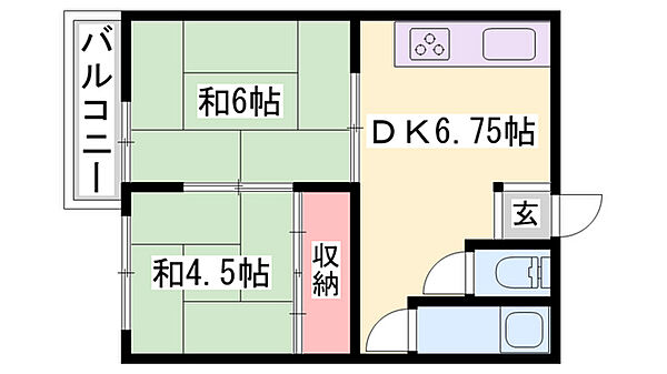 コーポゆかり ｜兵庫県西脇市西脇(賃貸アパート2DK・2階・29.00㎡)の写真 その1