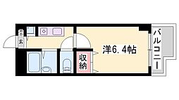 YKハイツ西明石 1Kの間取図画像