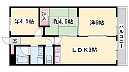 JR東海道・山陽本線 魚住駅 徒歩3分の賃貸マンション 4階3LDKの間取り