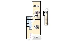 アンサードリーム加古川 1LDKの間取図画像