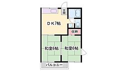 ハイツ野々上 2DKの間取図画像