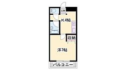ヴィラパストラル2 1Kの間取図画像