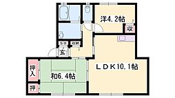 シャーメゾン北野 2LDKの間取図画像