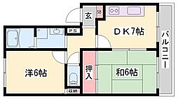 クレストチアキ 2DKの間取図画像