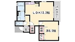 ピアチェーヴォレ2 1LDKの間取図画像