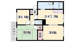 ファミールハイツ 3DKの間取図画像