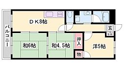 ベルトピア西明石7 3DKの間取図画像