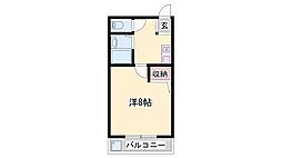 シャインコスモ 1DKの間取図画像