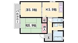 アンベル2 2Kの間取図画像