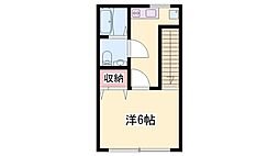 アーバンレイク 1Kの間取図画像