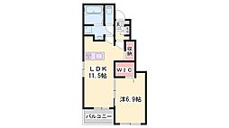 パイングローブ 1LDKの間取図画像