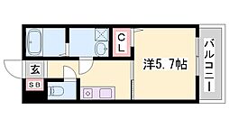 レナータレジデンス 1Kの間取図画像