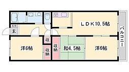 リバーサイドA 3LDKの間取図画像