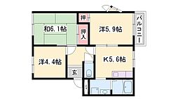 フレグランス竜山B 3Kの間取図画像