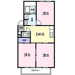 グリーンハイツ大久保 2LDKの間取図画像