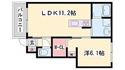 エルヴィータ上滝野 1LDKの間取図画像