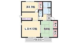 アルカディアコート3 2LDKの間取図画像