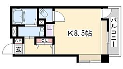 加古川尾上ヤングパレス ワンルームの間取図画像