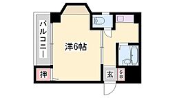 ヴェルビュ桜町 1Kの間取図画像