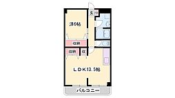 ビアーレ高ソ 1LDKの間取図画像