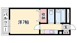 エコハイツ東加古川 1Kの間取図画像