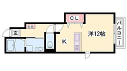 ドリーム新町 1Kの間取図画像