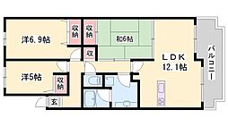 オーズタウンイーストスクエア1番館 3LDKの間取図画像