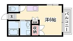 ラ・マティネ2朝 ワンルームの間取図画像