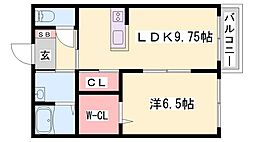 ローゼル 1LDKの間取図画像