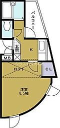 レジデンス夕凪 1SKの間取図画像