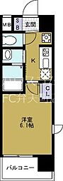エステムコート難波ウエストサイド6グラッド 1Kの間取図画像