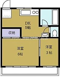 葵コーポ 2DKの間取図画像