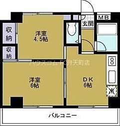 ラパンジール朝潮橋 2DKの間取図画像