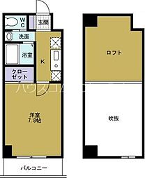 ハーバーハウス大阪 1SKの間取図画像
