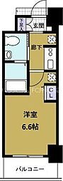 エステムコート難波ウエストサイド2ベイフレックス 1Kの間取図画像