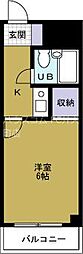 デイズハイツ八幡屋 1Kの間取図画像