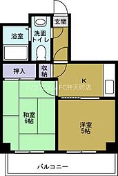 港スカイハイツ 2Kの間取図画像
