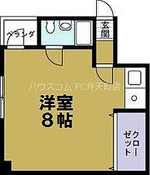 ライラックパート2 ワンルームの間取図画像