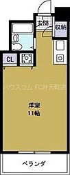 ガーデン弁天町 9階ワンルームの間取り