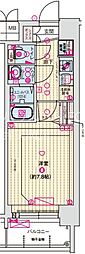 ソルテラス大阪BAYSTATIONSIDE 2階1Kの間取り