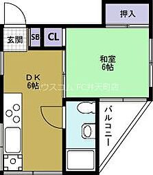 第二灘浜ビル 4階1DKの間取り