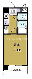 リーガル弁天町 5階1Kの間取り
