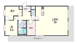 オルティア塚口 2階2LDKの間取り