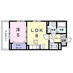 ズュートヴィント 1階1LDKの間取り