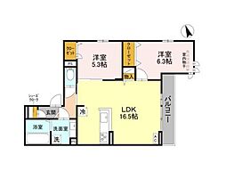 尼崎市塚口本町2丁目アパート 2LDKの間取図画像