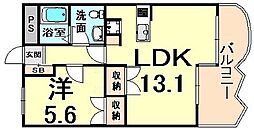 コナビレッジ 3階1LDKの間取り